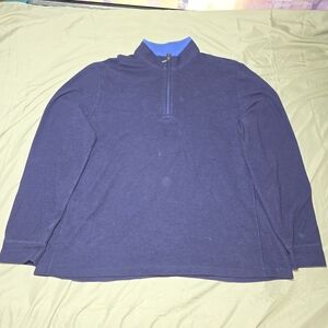 Bugatchi Dark Blue Quarter-Zip Shirt Jacket